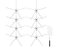 Seb1 - Vervangende Zijborstels - Perfecte Compatibiliteit - 8 Stuks - Hoogwaardige Silicone - Ideaal voor Roborock Stofzuigers - Voor Diverse Mo...