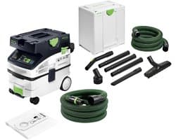 Festool CTM MIDI I CLEANTEC mobiele afzuiger 1200 watt 15 l stofklasse M + RS-HW D 36-Plus schoonmaakset voor vakmensen