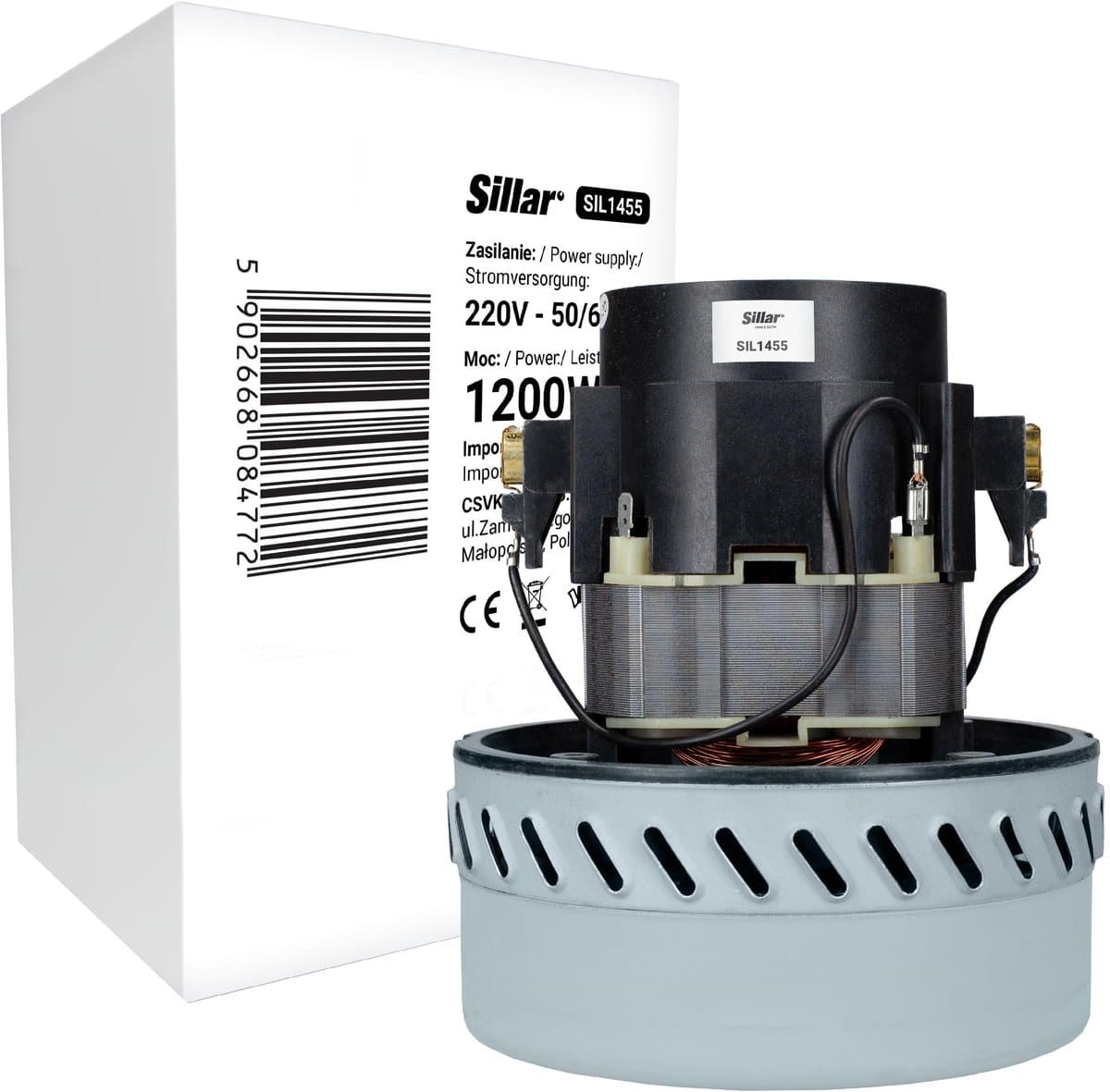 Sillar, stofzuigermotor 1200W H167 - 2-turbine - vervanging - geschikt voor industriele stofzuiger Karcher PUZZI NT Philips TRIATHLON Rowenta Bosch Starmix - 220V - 50/60Hz — afbeelding 1