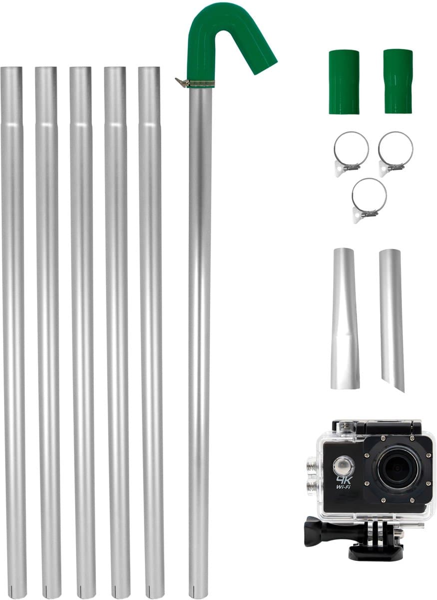 Dakgootstofzuigerstangen set, 4K-camera, realtime inspectie, 4x zoom, afvoerpijpreiniger — afbeelding 1