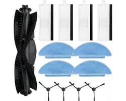 Vervangende Accessoireset - 13-delige - Geschikt voor Tikom L9000/SL60D/SG60/SL61 Robotstofzuiger - 1 Hoofdborstels, 4 Filters, 4 Zijborstels, 4 Dweildoeken - Reserveonderdelen