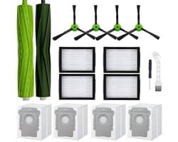 PolkaHome® Vervangingsset geschikt voor iRobot Roomba Combo J7+/J9+/10 Max – 2 hoofdborstels, 4 zijborstels, 4 HEPA-filters, 4 stofzuigerzakken, 1 schroevendraaier, 1 2-in-1 borstel en mesje – accessoires & onderdelen