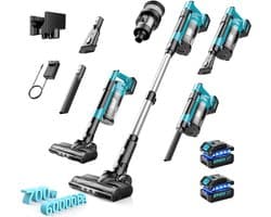 Accustofzuiger - Draadloze Stofzuiger - Grondige Schoonmaak - 700W Borstelloze Motor - 45 kPa Zuigkracht - Zwart