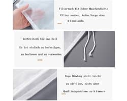 Dailygoods- Filterzak 100 micron - Herbruikbaar - Nylon - 45 x 60 cm - Voor thuisbrouwen - Versterkte naden - Goede zeefwerking - Zeefzak