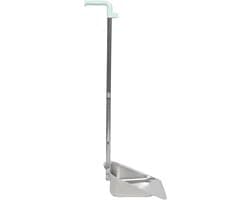 Stofblik Lange Steel - Vuilblik Roestvrij - Staand Schoonmaken - Ergonomisch Ontwerp - 80 cm Lengte - Zilver