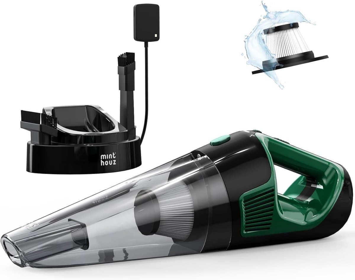 Draagbare Kruimeldief - Handstofzuiger Auto - Snelle Schoonmaak - 120W Krachtige Motor - 800ml Reservoir - Donkergroen — afbeelding 1