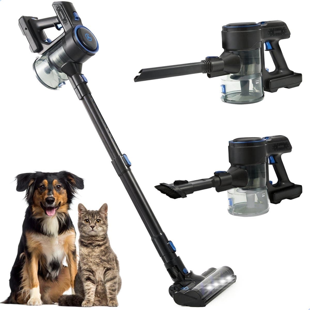 AG4100 Steelstofzuiger Draadloos - Midnight Blue -Stofzuiger Zonder Zak - Geschikt voor Dierenharen- Krachtig -Kruimeldief- Draadloze Stofzuigers - Steelstofzuigers - Kruimelzuiger - Compact & Licht - Ook voor in de auto — afbeelding 1