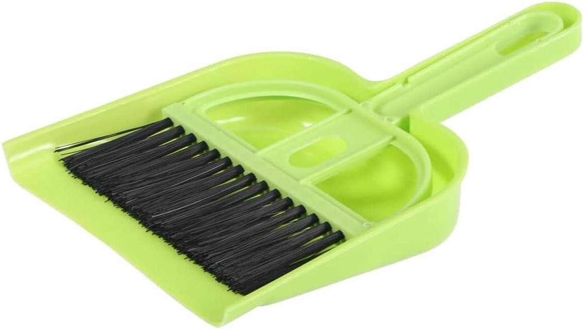 Mini Stoffer Blikset - Kleine Bezem - Snel Opruimen - Compact Opbergontwerp - 19 x 12 cm - Groen — afbeelding 1