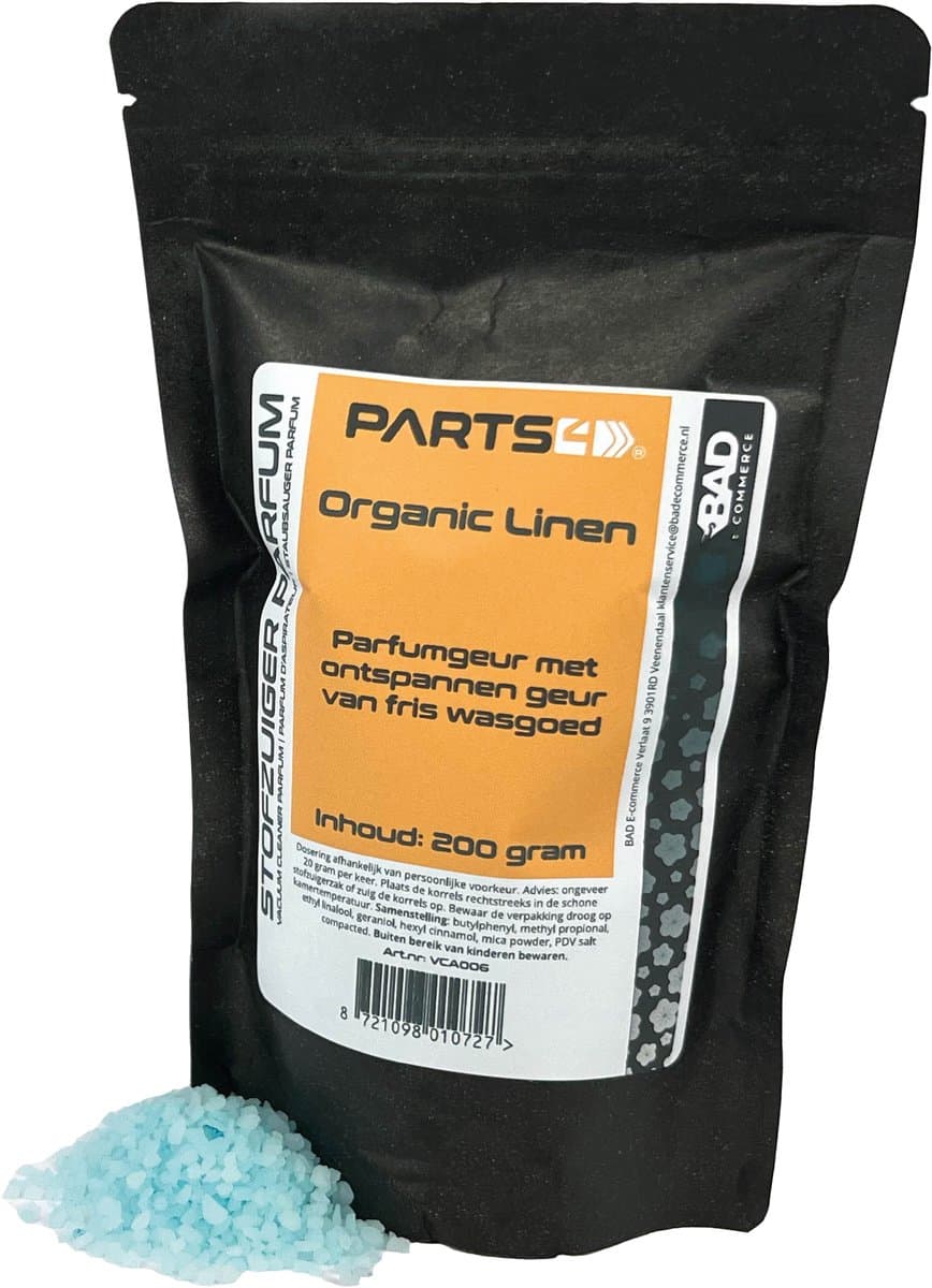 PARTS4® Stofzuiger parfum Organic Linen | 200 gram in hersluitbaar zakje | Verspreidt een aangename geur tijdens het stofzuigen — afbeelding 1
