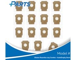 iRobot Roomba 105 Combo + AutoEmpty Dock Stofzakken (15 Stuks, Plus.Parts® alternatief voor 4849916)