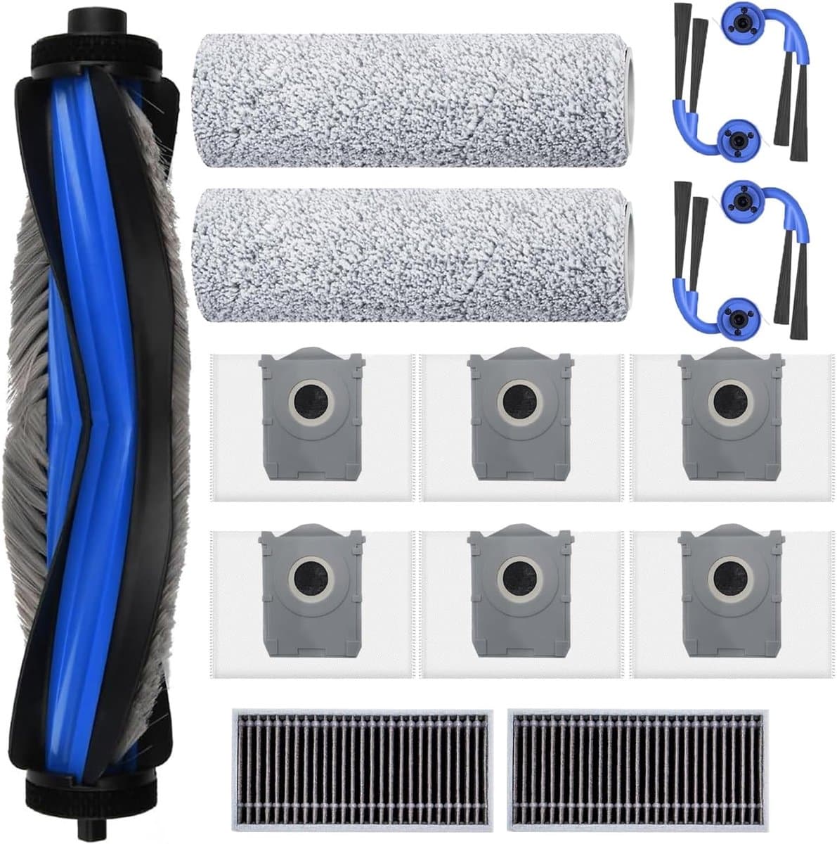 Accessoires Geschikt voor ECOVACS DEEBOT X9 PRO Omni, JKOISL 1*Hoofdrolborstel 6*Stofzakken 4*Zijborstels 2*Filters 2*Dweildoekjes — afbeelding 1