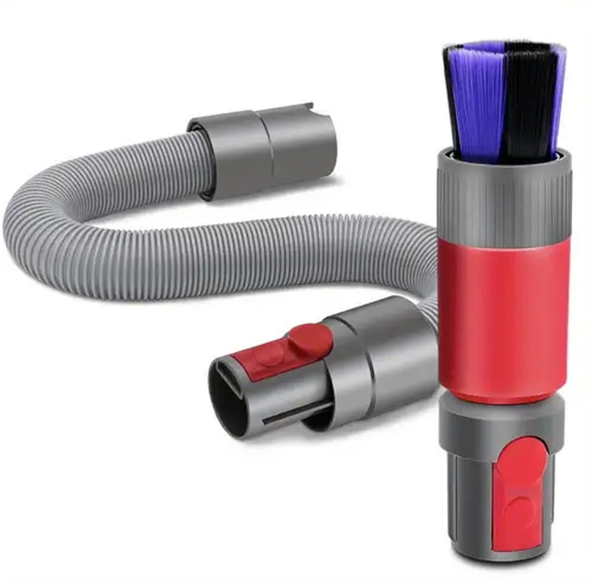 Verlengslang Geschikt voor Dyson Steelstofzuiger V15, V11, V10, V8 & V7 - Stofzuiger accessoires - Krasvrije stofborstel en Verlenging flexibele slang - Mondstuk - Stofzuigeraccessoires - Grijs — afbeelding 1