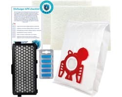 Multaparts® stofzuiger-APK set geschikt voor Miele Compact C1, Compact C2, S4, S6 serie | Complete onderhoudsset met stofzuigerzakken type FJM (10 x), motorfilter (2 x), HEPA filter, geursticks (5 x) APK-checklist & APK-sticker