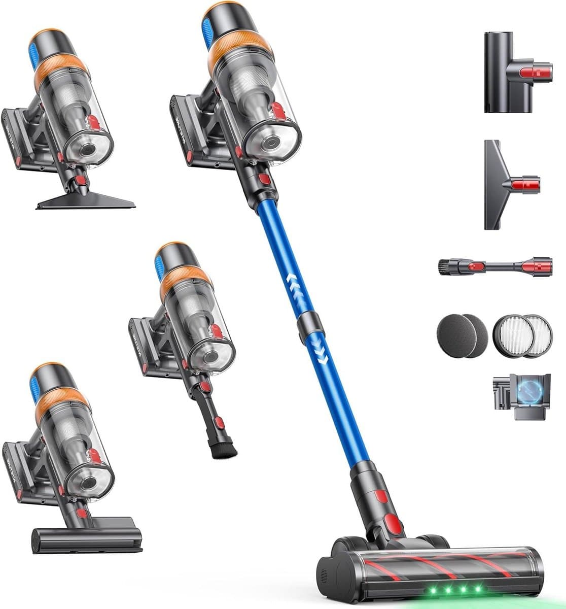Draadloze Stofzuiger - Steelstofzuiger Krachtig - Vloeren Schoonmaken - 600W Vermogen 50KPA - 65 Min Looptijd - Zwart — afbeelding 1