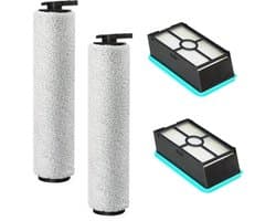 Dailygoods- Accessoireset voor Bissell CrossWave HF2 - 2 Borstelrollen - 2 HEPA-filters - Reserveonderdeel - Nat- en droogstofzuiger - Microvezel voor harde vloeren - Stofzuigeraccessoires