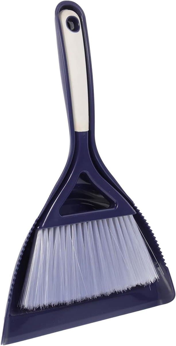Bezem Stofpan Set - Schoonmaakborstel Kit - Bureau Schoonmaken - Mini formaat - 31 cm - Grijs — afbeelding 1