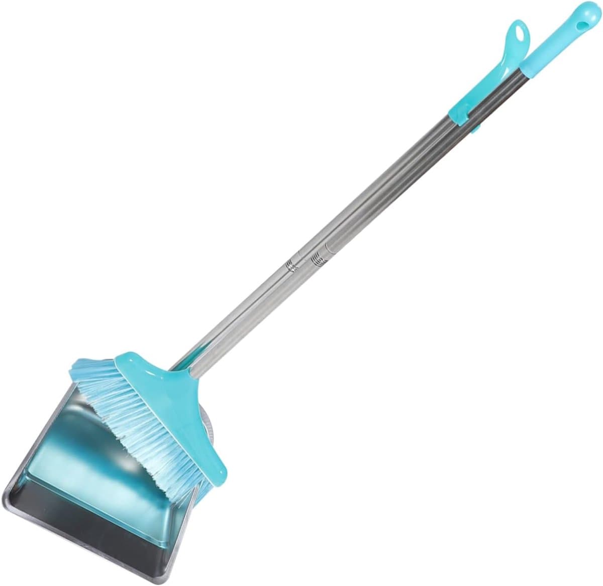 Stoffer en Blikset - Reinigingsset - Huishoudelijk Schoonmaken - Verstelbare Handgreep - 93 cm - Hemelsblauw — afbeelding 1