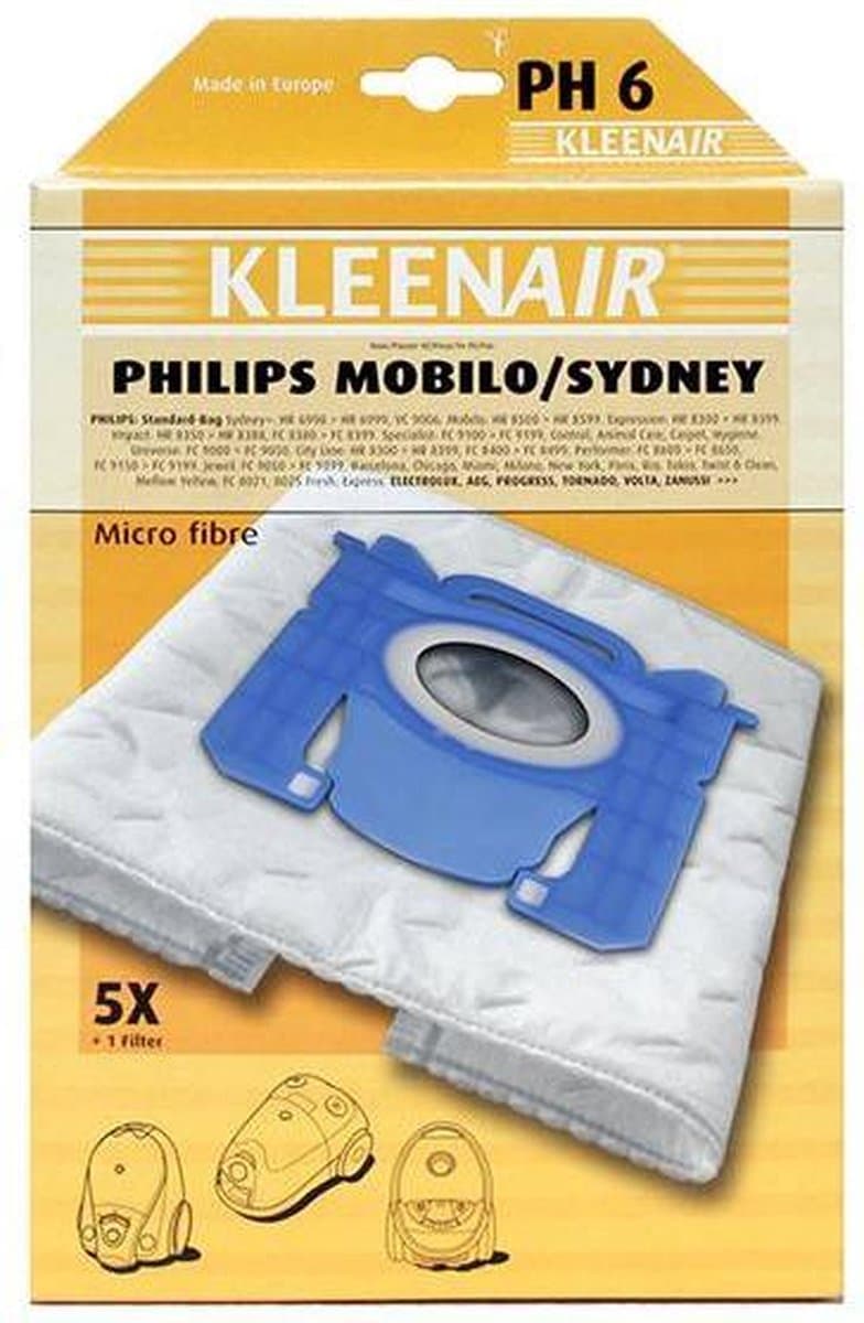 Kleenair Microfibre Stofzuigerzakken - Ultrasoon Gelaste Naden - 25 Stuks + 5 Filters — afbeelding 1