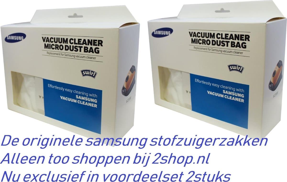 2 sets Samsung stofzuigerzakken met filter voor SC15F30 en SC20F30 series — afbeelding 1