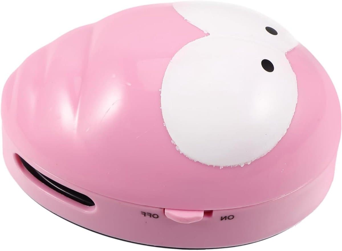 Mini Bureau Stofzuiger - Tafelreiniger Apparaat - Werkplek Schoonhouden - Stille Werking - 11 cm Hoog - Roze — afbeelding 1
