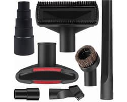 7-delige universele accessoirekit voor voor stofzuigers, plastic slangadapter voor voor nat en droog gebruik, stofzuigeraccessoires met verlengstuk voor voor paardenhaarborstel en flexibele spleetmondstukadapter voor voor stofzuigers.