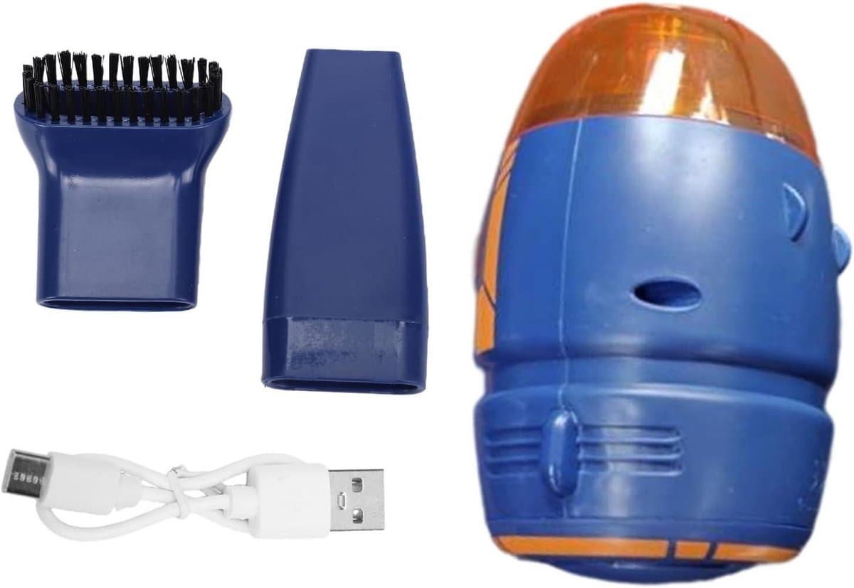 Mini Bureaustofzuiger - Kleine Stofzuiger Tafel - Bureau Schoonmaken - 600 Pa Zuigkracht - 13.5 cm - Blauw — afbeelding 1