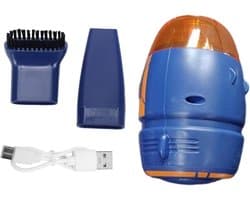 Mini Bureaustofzuiger - Kleine Stofzuiger Tafel - Bureau Schoonmaken - 600 Pa Zuigkracht - 13.5 cm - Blauw