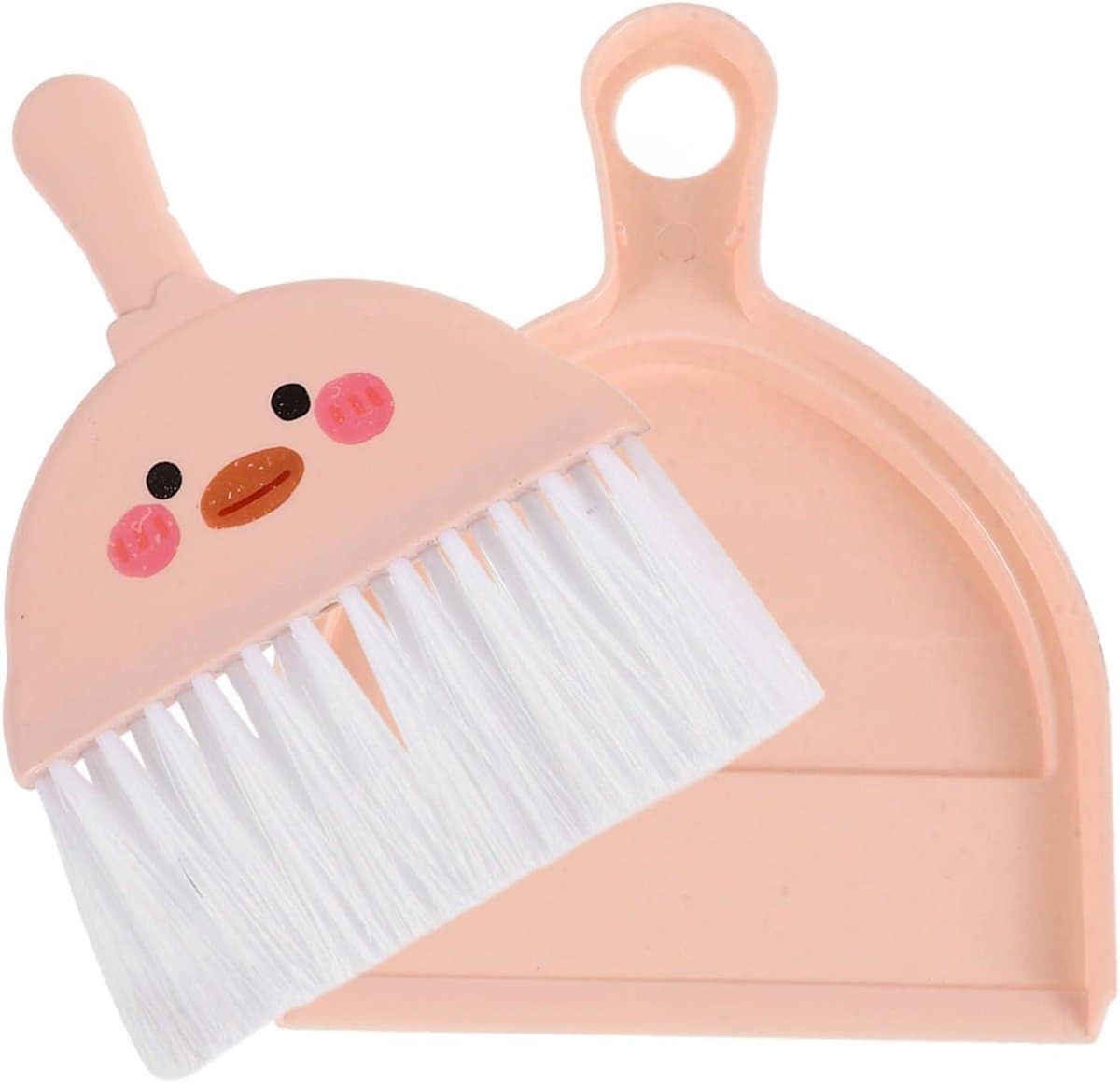 Handige Schoonmaakset - Mini Stoffer Blik - Kleine Klusjes - Ergonomisch Handvat - Compact Formaat - Roze — afbeelding 1