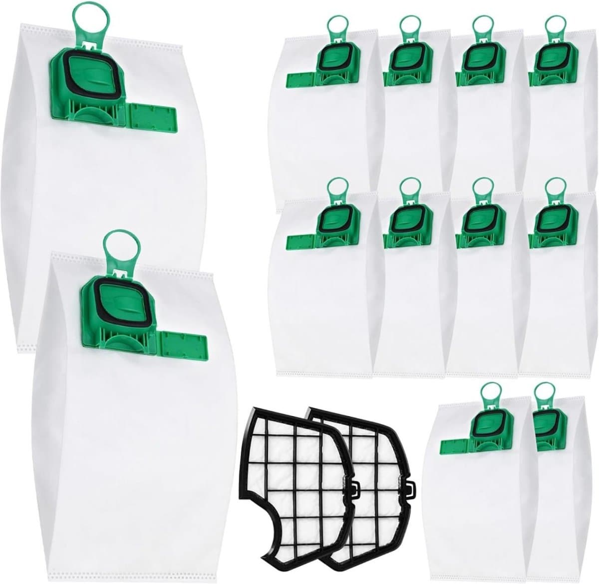 GELLDG Stofzuigeraccessoireset - 14-delige - Huishoudelijke apparaten - 12 Stofzakken + 2 Filters - Reuk- en slijtvast - Geschikt voor Vorwerk Kobold VK140 VK150 FP140 FP150 - Hoogrendement Microvezel Filterzakken — afbeelding 1
