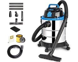 Bouwstofzuiger Zonder Zak - Alleszuiger Met Accessoires - Waterzuiger Met 20 Liter Reservoir - Stofzuiger - Met Waterfilter En Blaasfunctie – 1200 Watt - Voor Binnen en Buitenreiniging