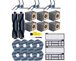 28stuks - Stofzuiger accessoireset - Accessoireset geschikt voor Eufy X10 Pro Omni Robotstofzuiger - 2x Hoofdborstel - 6x stofzak- 4 x filter - 6 x zijborstels - 8x dweildoek - 1 reinigingsborstel - 1 schroevendraaier