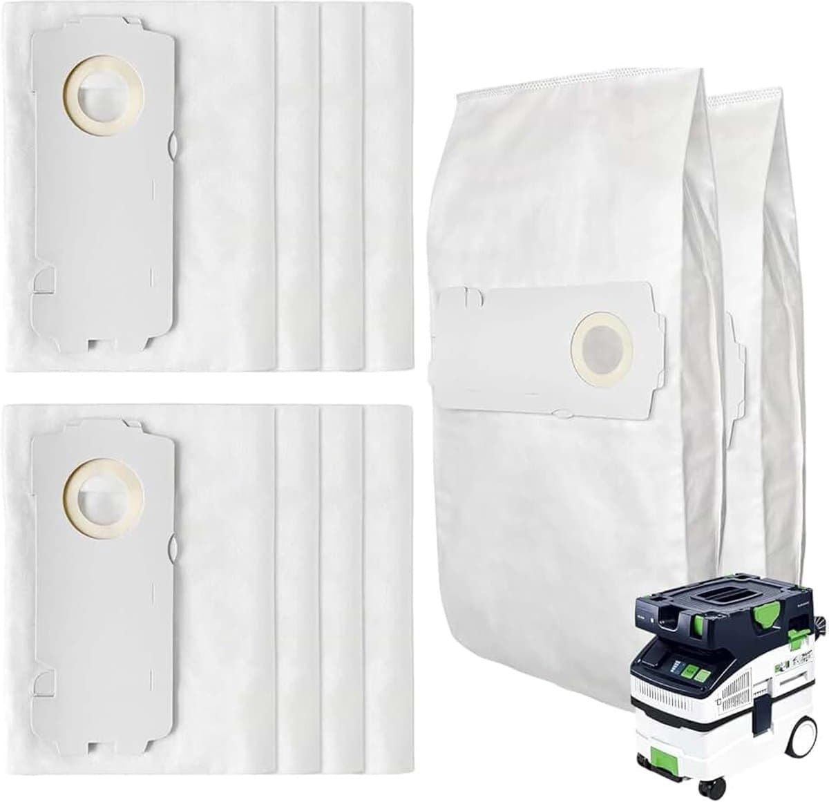 10 stuks vliesstofzuigerzakken voor Festool CT MINI/CT MIDI/CT 15 stofzuiger vanaf 2019, 15L grote capaciteit stofzuigerzakken, unieke reserveonderdelen — afbeelding 1
