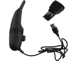 Mini Computer Stofzuiger - Toetsenbord Borstel - Apparaten Schoonmaken - USB Aangedreven - 10 cm Lengte - Zwart
