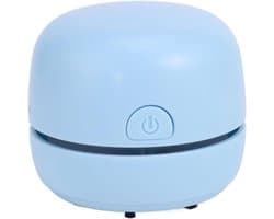 Mini bureaustofzuiger, sterke zuigkracht en laag geluidsniveau, compact tafelstofzuiger voor bureau, keuken, gameroom, school en studentenkamer(Blauw)