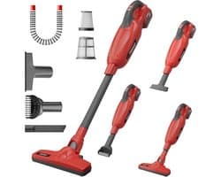 2-in-1 stofzuiger voor droog en nat reinigen, 1,83 m³/min luchtdoorstroming, lichtgewicht en ergonomisch, met 8 accessoires en afneembare accu