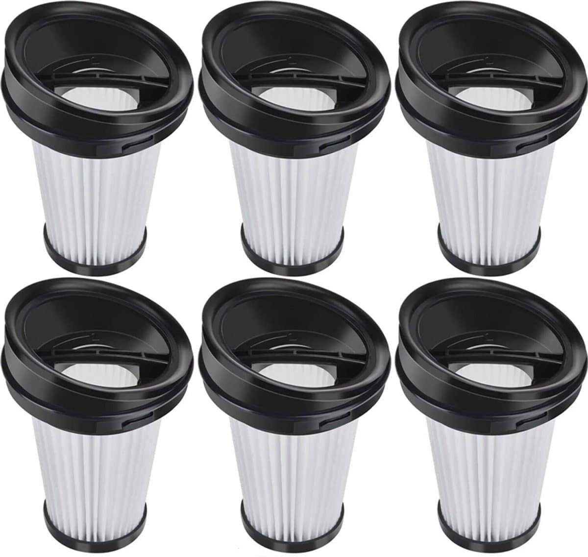 Zes vervangende HEPA-filters geschikt voor de Grundig VCH9829 VCH9832 VCH9630 VCH9631 VCH9632 VCH9629 2-in-1 draadloze handstofzuigers. — afbeelding 1