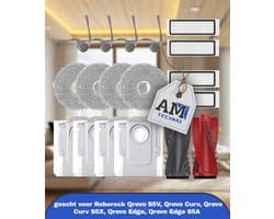 Accessoires gescht voor Roborock Qrevo S5V, Qrevo Curv, Qrevo Curv S5X, Qrevo Edge, Qrevo Edge S5A reserveonderdelenset, 1 hoofdborstels, 4 HEPA-filters, 4 reinigingsdoeken, 4 stofzakken, 4