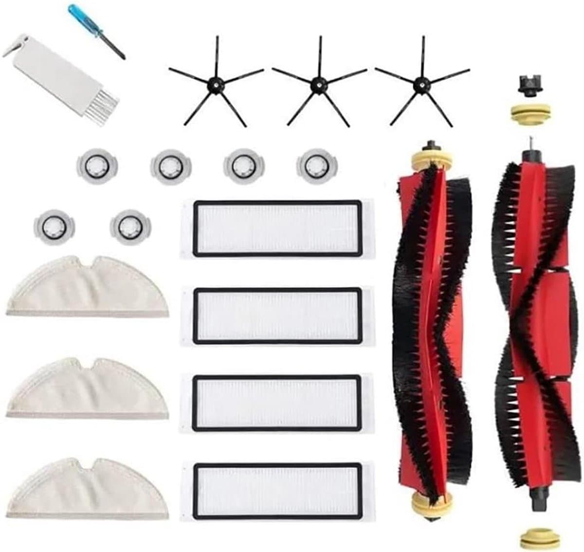 EGoods - Accessoire Kit voor Robotic Stofzuiger - 20 Stks Belangrijkste Borstel Side Borstel Filter Mop Doek - Vervangende Onderdelen geschikt voor S5 S6 S50 S51 E25 E20 E35 — afbeelding 1