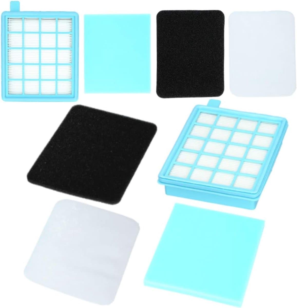 2x HEPA Filter Set Geschikt voor Philips PowerPro Compact & Active - Vervanging FC8058/01 - Voor o.a. FC8470 FC8630 FC9320 FC9530 - 4-delige Set — afbeelding 1