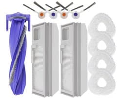 11stuks - veegmachine Onderdelen - Accessoires Set - Geschikt voor Narwal Freo X Ultra J4 J4 Lite Series - 1 rolborstel - 4 zijborstels - 2 Stofzak - 4 doeken - met anti-klitfunctie