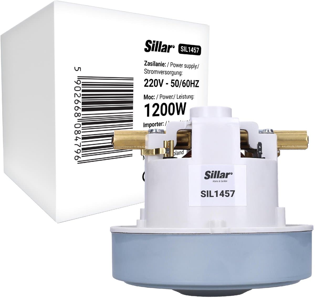 Sillar, stofzuigermotor 1200W - enkele turbine - vervanging 4.610-066.0, N 6210820029 - geschikt voor Karcher BV 5/1, DS5200, K5200, T10/1, Profi 1-5, 10 stofzuigers - 220V - 50/60Hz — afbeelding 1