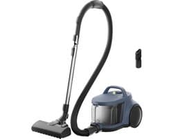 Zakloze Stofzuiger - Cilinderstofzuiger Vloerreiniger - Efficiënt Huis Schoonmaken - Wasbaar HEPA-filter - 9m Actieradius - Blauw