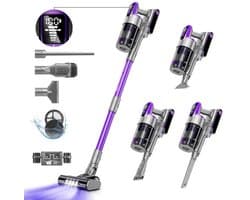 Redkey X18 Steelstofzuiger Draadloos-Handstofzuiger-33KPa/500W Draagbare Stofzuiger met Steel - Accustofzuiger 8-in-1 met LED-licht borstel-60 Minuten Runtime