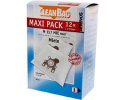 CleanBag stofzuigerzakken 12 stuks - Geschikt voor Miele S241-256i, S290-S299, S300i-S399, S500-S578, S700-S799, S4000-S4999, S6000-S6999, Compact C1, Compact C2 & Complete C1 - FJM - Inclusief 2 filters - Alternatief - Maxipack - Voordeelpak
