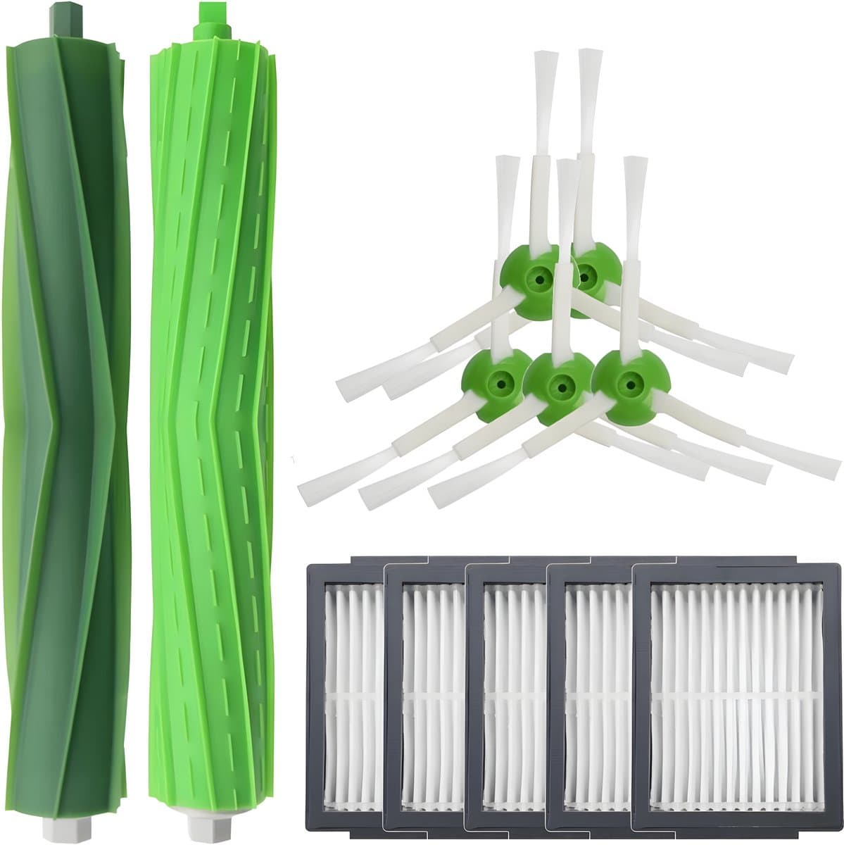 Vervangingsset - Geschikt voor iRobot Roomba I7+ E5 E6 i7, E5, E6, E7 – Borstel Kit – HEPA Filter – 9delige set – Onderhoudsset – Zijborstel - Stofzuiger Vervangingsset — afbeelding 1