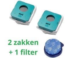 2 x zakken hoogwaardige vervanging voor SAMSUNG BESPOKE JET + 1 filter HEPA compatibel VS20A958FWN - VS20A95923B/AA stok stofzuiger-onderdelen-het onderdeelnummer van het origineel is: Samsung VCA-ADB952 -schoonmaakstations