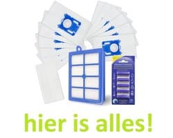 BIG set compatibel met ELECTROLUX - PHILIPS - AEG - stofzuigers 12 zakken - HEPA filter - inlaatfilter geurstaafjes. Een vervanging die net zo goed is als het origineel.
