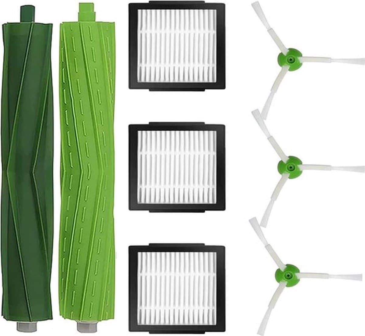 Reserveonderdelen voor iRobot Roomba E5 E6 i7 i7+ i6 i6+ i3 i3+ i4 i4+ i8 i8+, vervangende accessoires voor iRobot Roomba I & E-serie, 3 filters, 3 zijborstels, 1 hoofdborstels — afbeelding 1