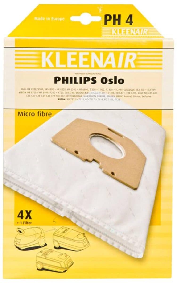 Kleenair Stofzuigerzakken - Philips Oslo - PH4 - 20 stuks + 5 Filters — afbeelding 1