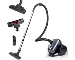 Aigostar Zack 30LSZ - Steelstofzuiger - Stofzuiger Zonder Zak - 2 Liter - 17KPa - HEPA 12 Filter - 800W - Lichtgewicht - Zwart